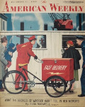 1955 American Weekly Cover ~ Bicycle Delivery Guy