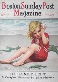 1916 Boston Sunday Post Cover ~ Child with Conch Shell