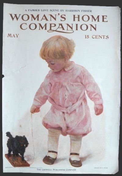 1909 Woman's Home Companion Cover ~ Child with Pull Toy