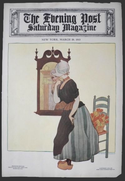 1913 Evening Post Magazine Cover ~ Dutch Girl