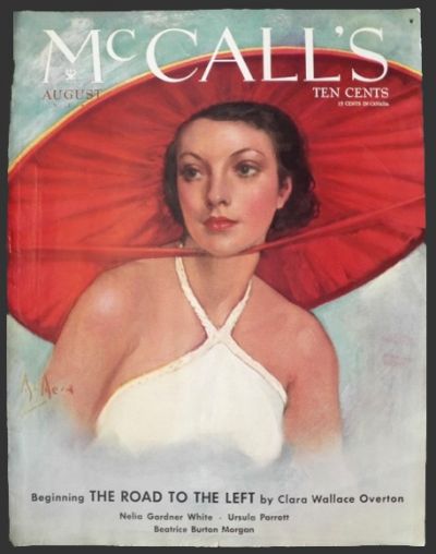 1934 McCall's Magazine Cover ~ Woman with Large Kasa Style Hat