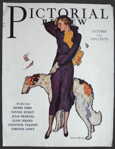 1932 Pictorial Review Cover ~ McClelland Barclay Borzoi