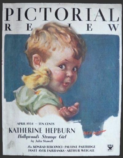 1934 Pictorial Review Cover ~ Boy with Baby Chick
