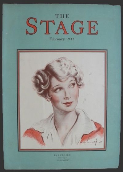 1933 The Stage Magazine Cover ~ Ina Claire