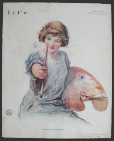 1913 Life (Humor) Magazine Cover ~ Woman with Painting Palette