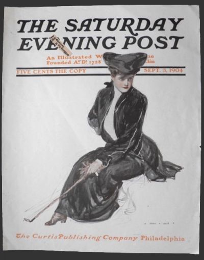1904 Saturday Evening Post Cover ~ Henry Hutt ~ Woman with Golf Club