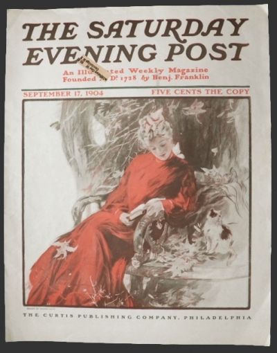 1904 Saturday Evening Post Cover ~ Henry Hutt ~ Lady with Cat