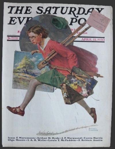 1930 Saturday Evening Post Cover ~ Normal Rockwell ~ Wet Paint