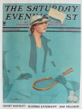 1934 Saturday Evening Post Cover ~ Penrhyn Stanlaws ~ Tennis Woman