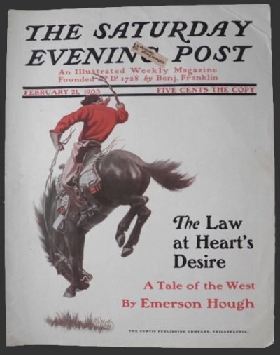 1903 Saturday Evening Post Cover ~ N.C. Wyeth ~ Bucking Bronco