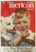 1921 The American Magazine Cover ~ Norman Rockwell ~ Dog Wants Boy's Sandwich