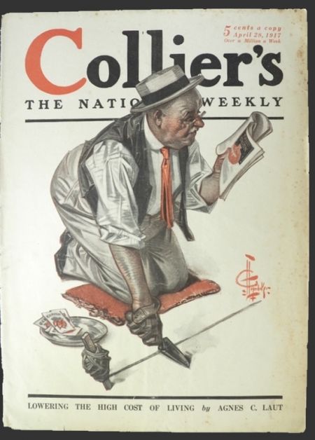 1917 Collier's Magazine Cover ~ Leyendecker ~ Man Plants Seeds