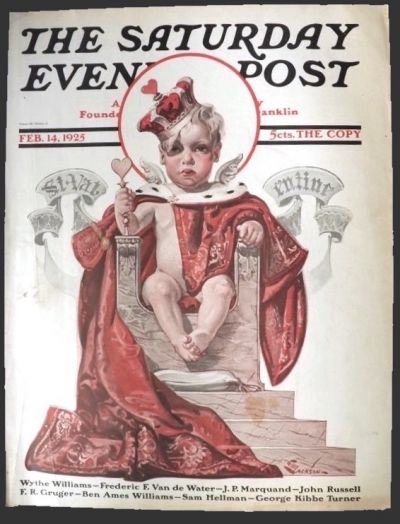 1925 Saturday Evening Post Cover ~ Baby King Valentine