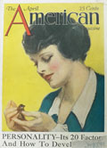 1924 American Magazine Cover ~ Woman & Baby Bird ~ Clarence Underwood