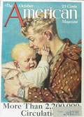 1924 American Magazine Cover ~ Dad Comforts Crying Baby