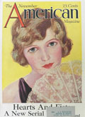 1923 American Magazine Cover ~ Woman with Lace Fan