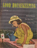 1946 Good Housekeeping Magazine Cover ~ Girl Plants Seeds