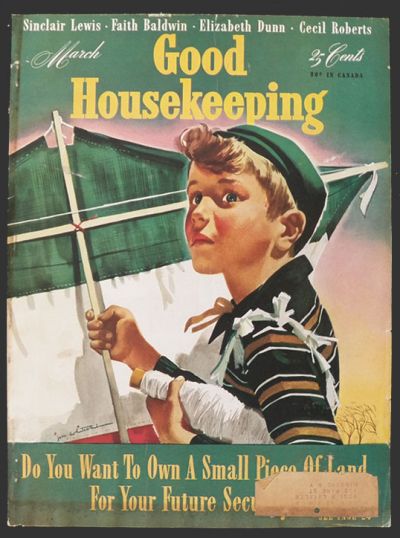 1941 Good Housekeeping Magazine Cover ~ Boy With Kite