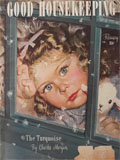 1946 Good Housekeeping Magazine Cover ~ Child Watches Snowflakes