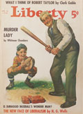 1938 Liberty Magazine Cover ~ Grandpa Plays Baseball