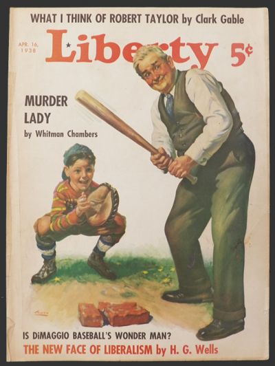 1938 Liberty Magazine Cover ~ Grandpa Plays Baseball