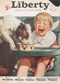 1932 Liberty Magazine Cover ~ Dog Eats Child's Food