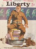1934 Liberty Magazine Cover ~ WWI Victory Parade Soldier Soaks Feet
