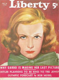 1936 Liberty Magazine Cover ~ Greta Garbo ~ Victor Tchetchet