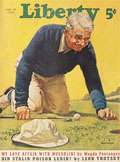 1940 Liberty Magazine Cover ~ Golf Guy Finds 4 Leaf Clover