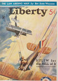 1935 Liberty Magazine Cover ~ Wartime Biplane Dogfight