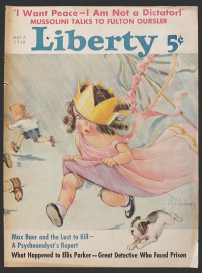 1938 Liberty Magazine Cover ~ Rain Stops Maypole Dance ~ Charles Twelvetrees