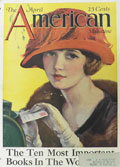 1923 American Magazine Cover ~ Stylish Woman Mails a Letter
