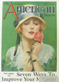 1923 American Magazine Cover ~ Woman Holds Rose