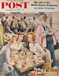 1956 Saturday Evening Post Cover ~ Young Women Eat Fattening Food