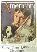 1923 American Magazine Cover ~ Norman Rockwell ~ Sick Boy & Puppy