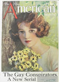 1924 American Magazine Cover ~ Woman, Initials Carved in Tree