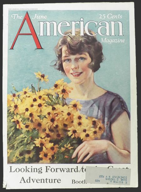 1925 American Magazine Cover ~ Woman with Black Eyed Susan