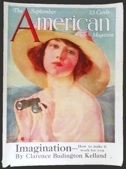 1925 American Magazine Cover ~ Woman with Binoculars ~ Penrhyn Stanlaws