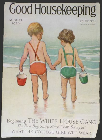 1929 Good Housekeeping Cover ~ Beach Kids ~ Jessie Willcox Smith