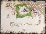 Vintage Die-Cut Christmas Greeting Card ~ Happiness Be Yours