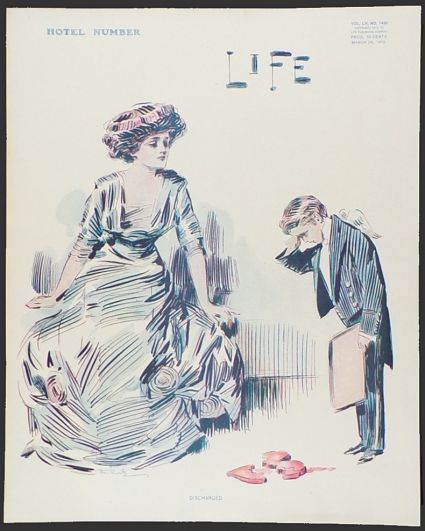 1910 Life (Humor) Magazine Cover ~ Broken Heart