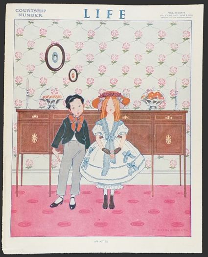 1910 Life (Humor) Magazine Cover ~ Adorable Young Couple