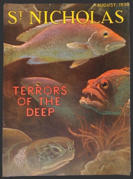 1930 St. Nicholas Magazine Cover ~ Terrors of the Deep