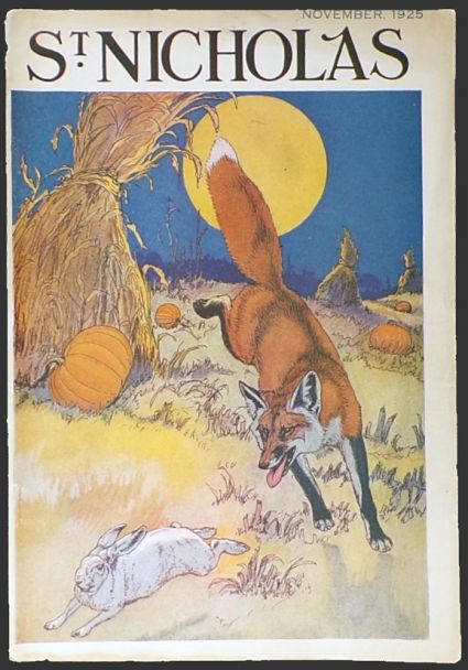 1925 St. Nicholas Magazine Cover ~ Fox Chases Hare