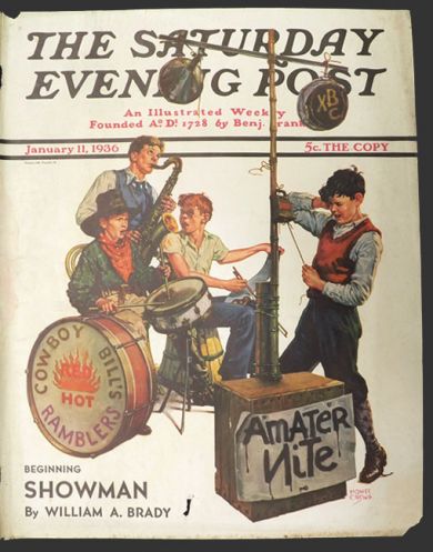 1936 Saturday Evening Post Cover ~ Amateur Night Band Practice
