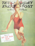 1941 Saturday Evening Post Cover ~ Girl Gets Dunked in Pool