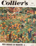 1940 Saturday Evening Post Cover ~ Grandma Inflates Kid's Football