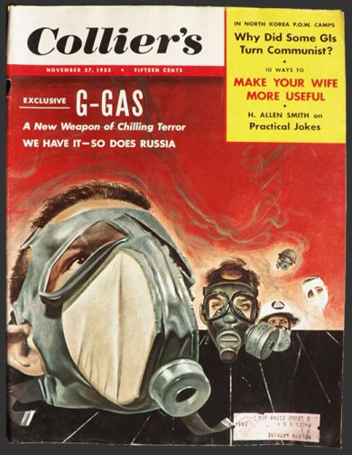 1953 Collier's Magazine Cover ~ Gas Masks