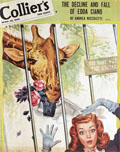 1946 Collier's Magazine Cover ~ Giraffe Eats Hat