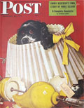 1946 Saturday Evening Post Cover ~ Cocker Spaniel Breaks Lamp